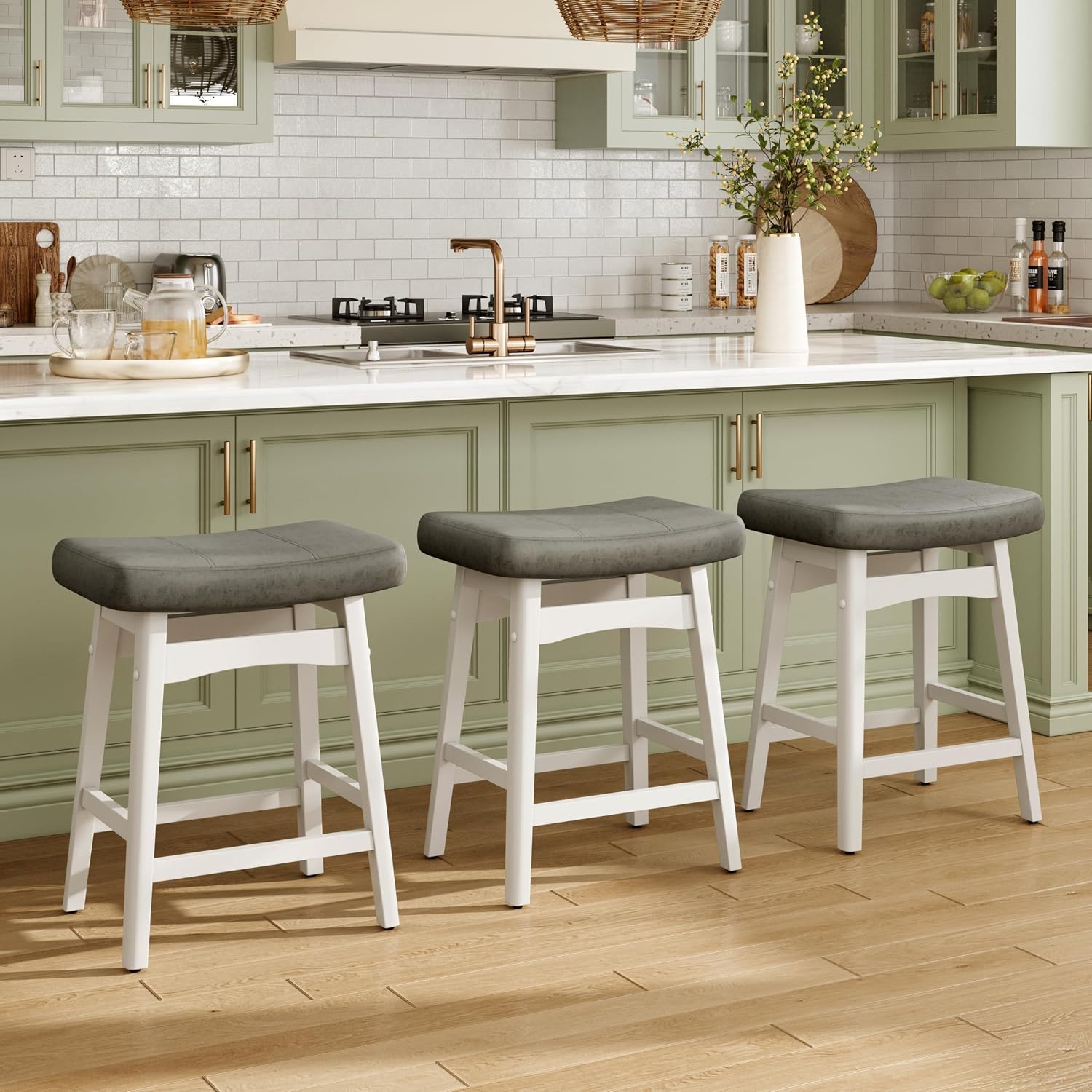 Thumbnail 6 de MAISON ARTS Counter Height Bar Stools, 24-Inch Seat
