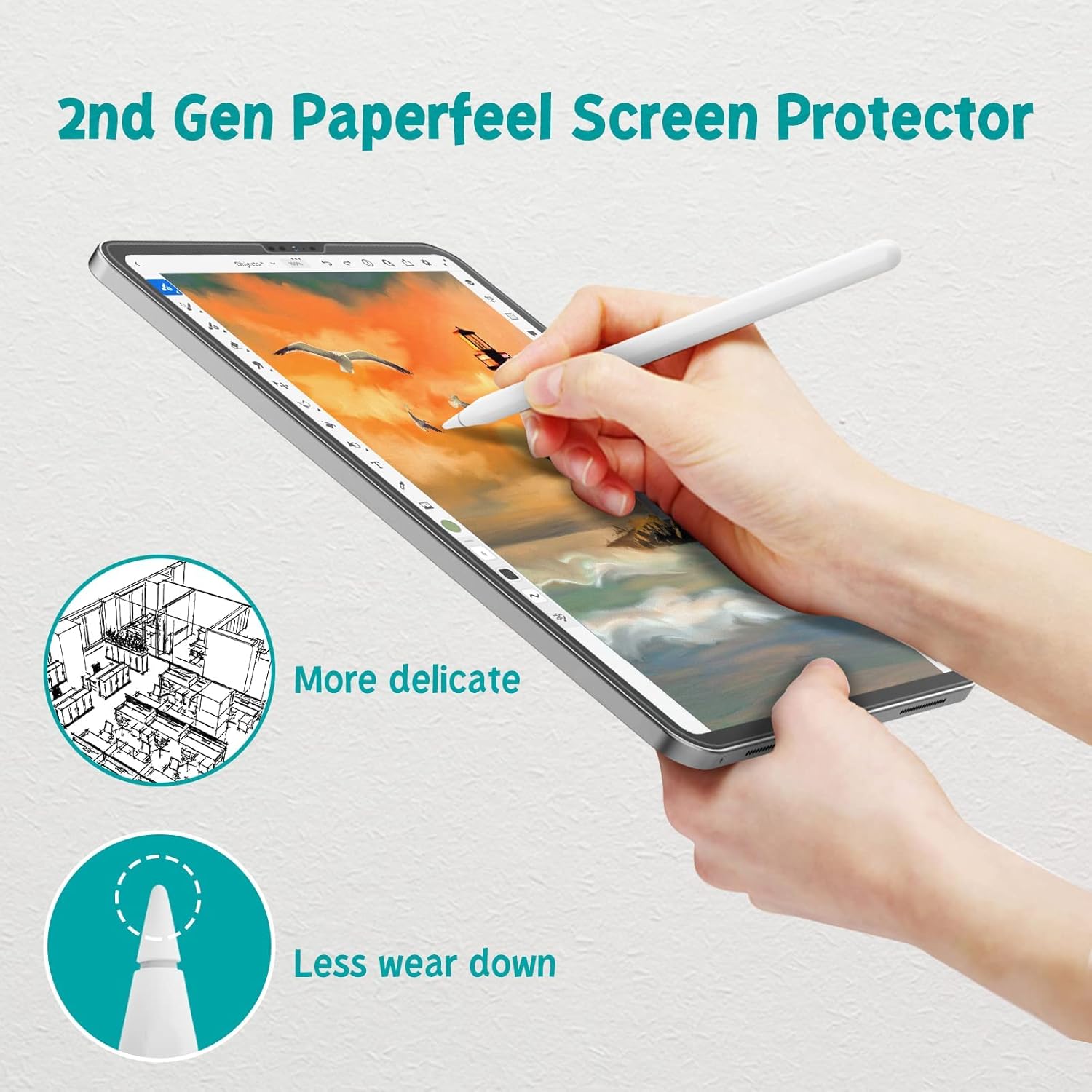 Thumbnail 4 de [2 Stück] Paperfeel Displayschutzfolie für iPad Pro 13 Zoll M5/M4 – matt, papierfühlt sich an
