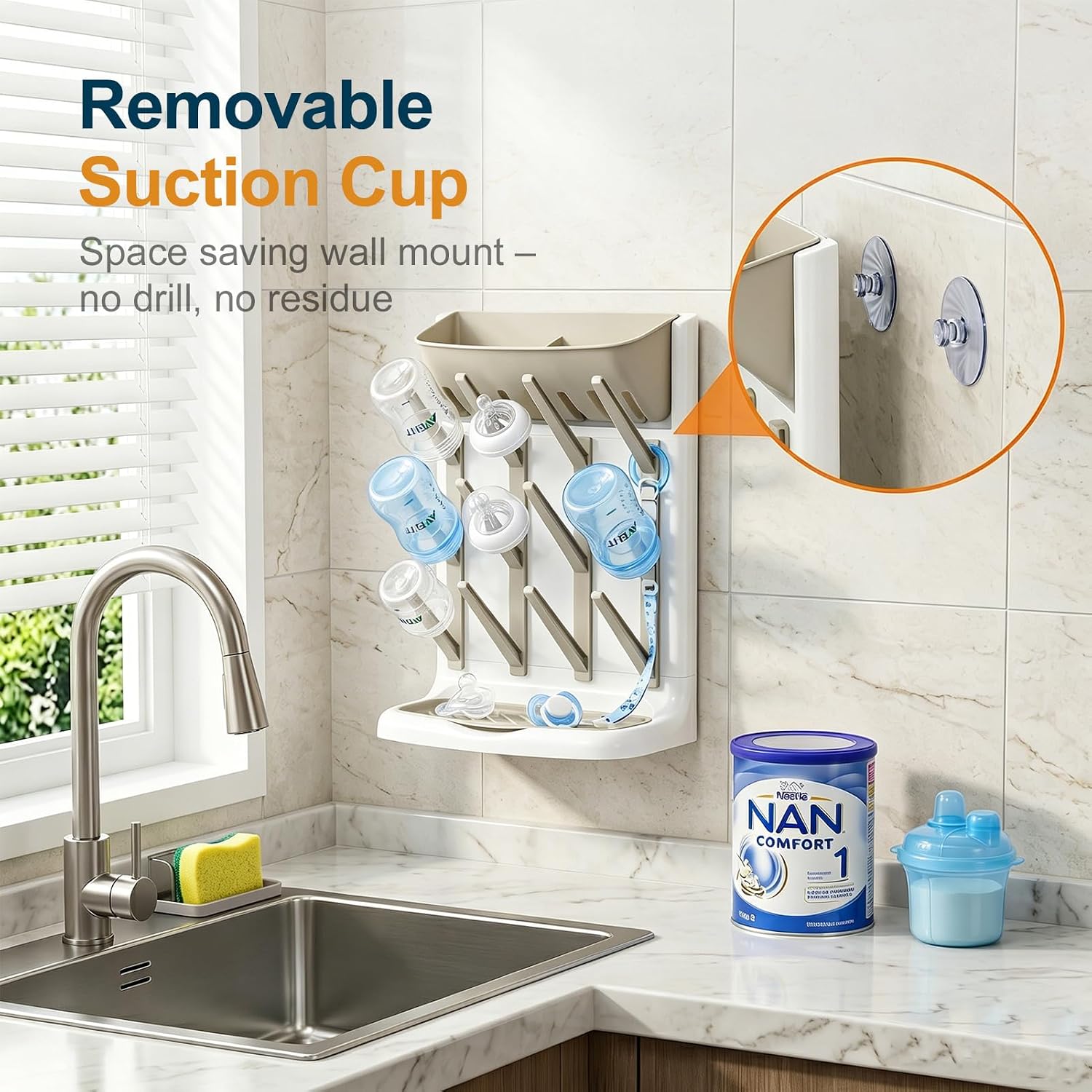 Thumbnail 6 de GoMaihe Baby Bottle Drying Rack, Vertical Storage, BPA-Free Gray