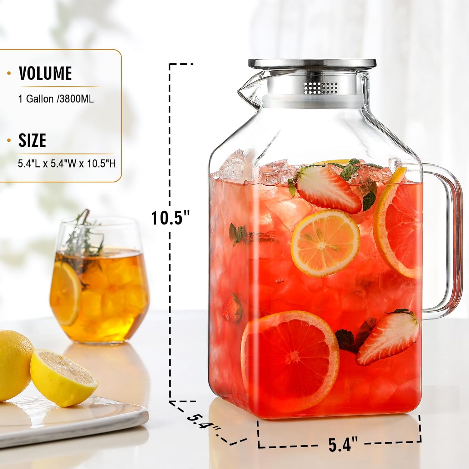 Thumbnail 1 de NETANY 1 Gallon Glass Pitcher 🥤