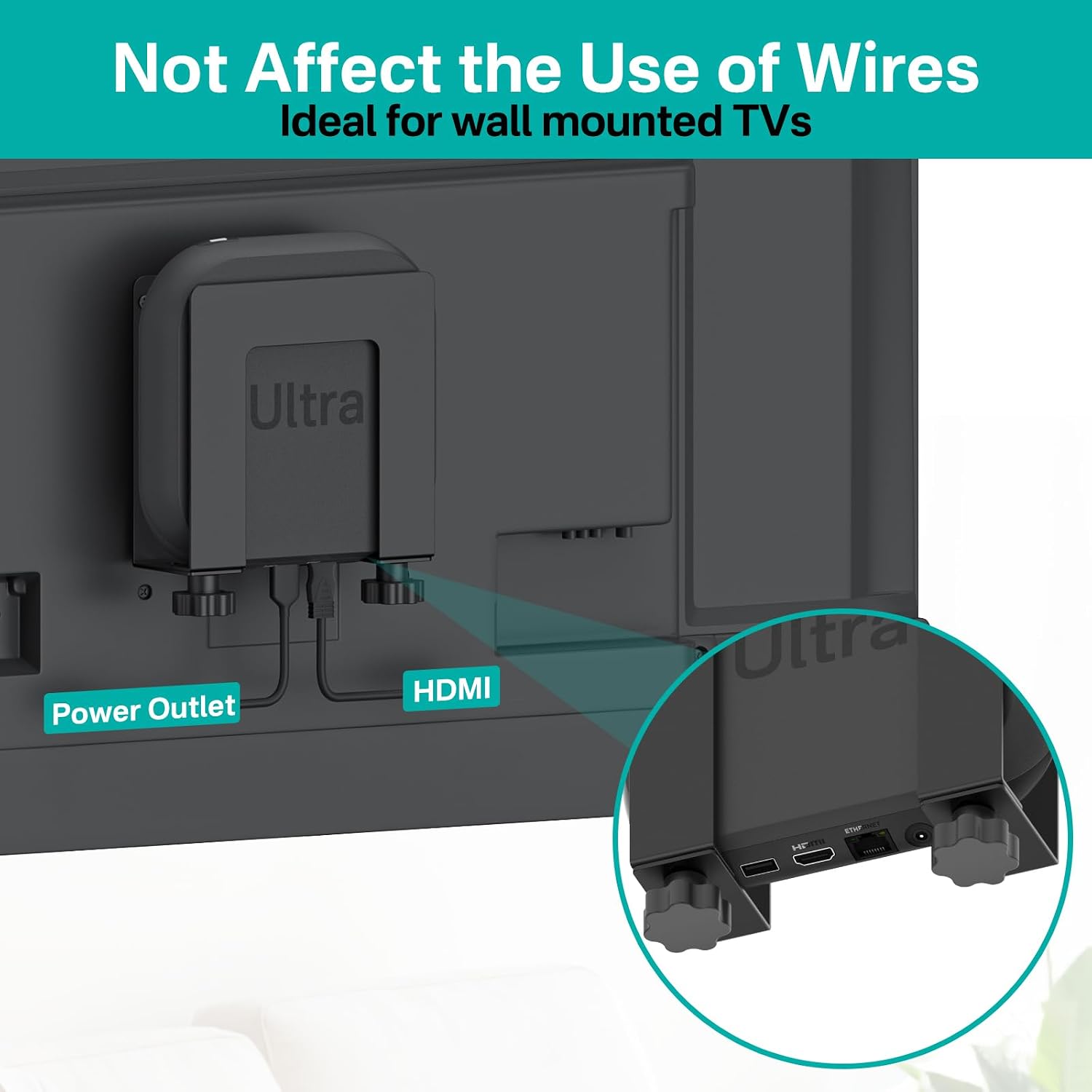 Detalle de tiebutie Adjustable Wall Mount for All Roku Ultra Holders