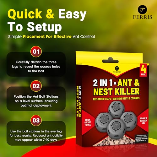 Thumbnail 6 de FERRIS Ant Killer Bait Station 4pk: effective indoor ant control that targets colonies