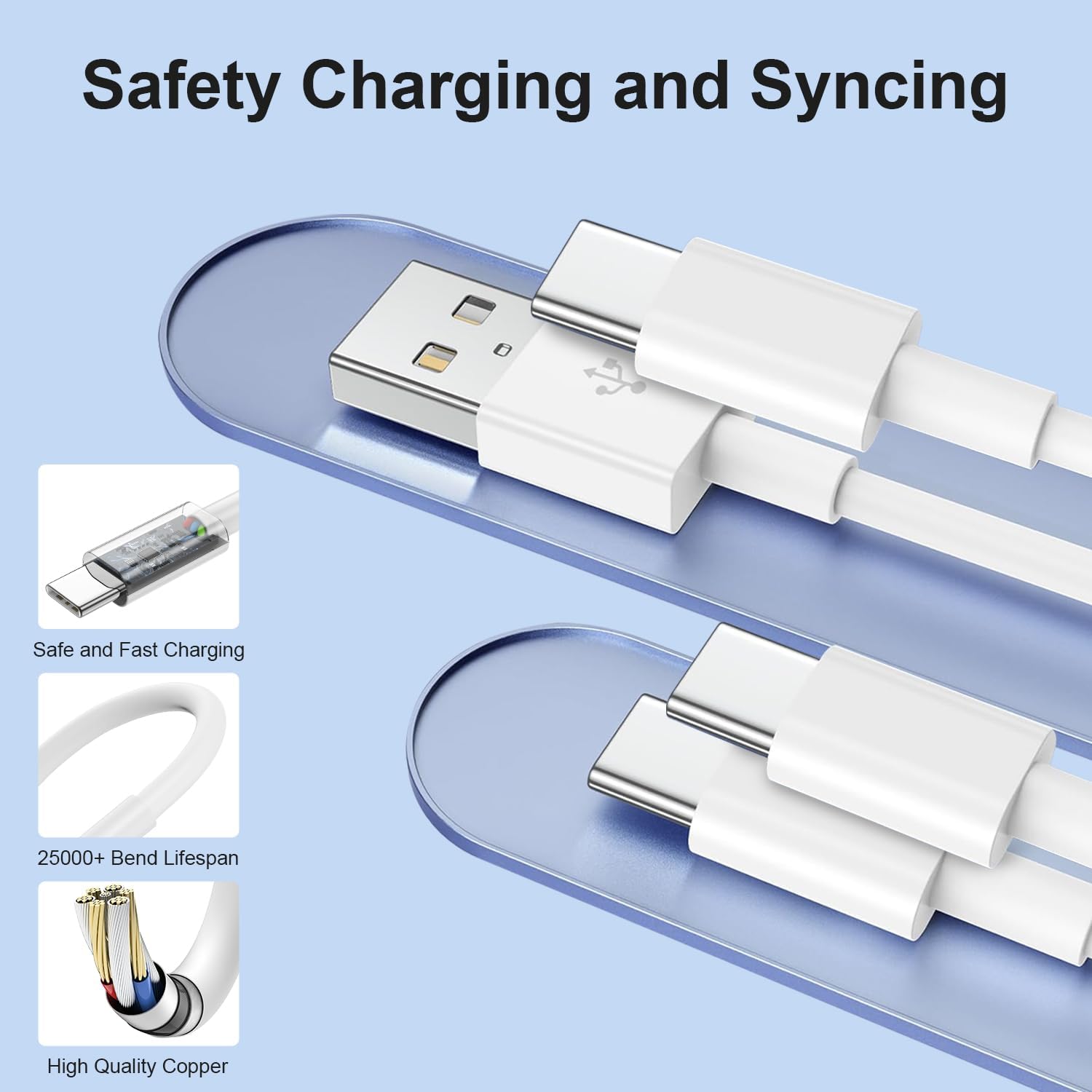 Thumbnail 3 de Car USB C Charge Cable for iPhone 17 16 15 4-Pack