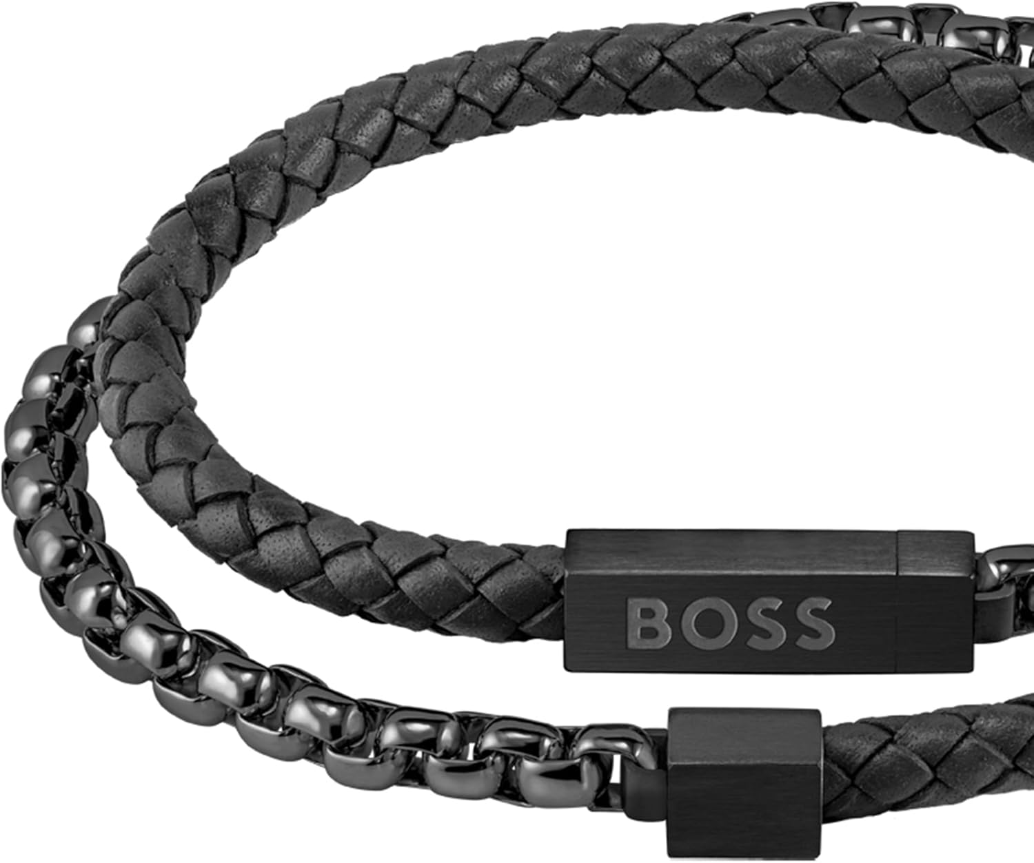 Thumbnail 1 de BOSS Jewelry Armband BLENDED – Edelstahl und Leder, Magnetverschluss, 19 cm