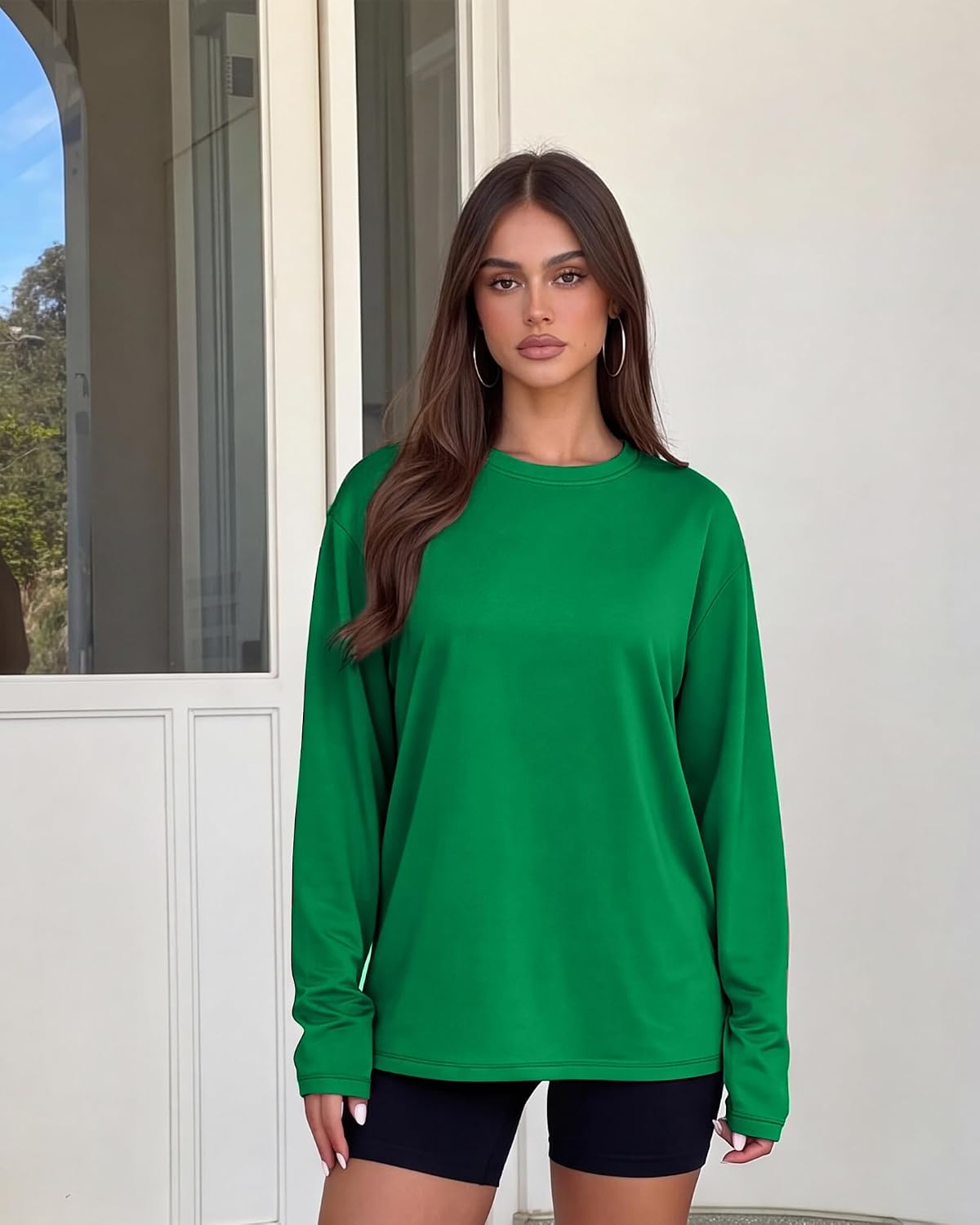 Detalle de GAYHAY Women's Long-Sleeve Shirt, Oversized Fit