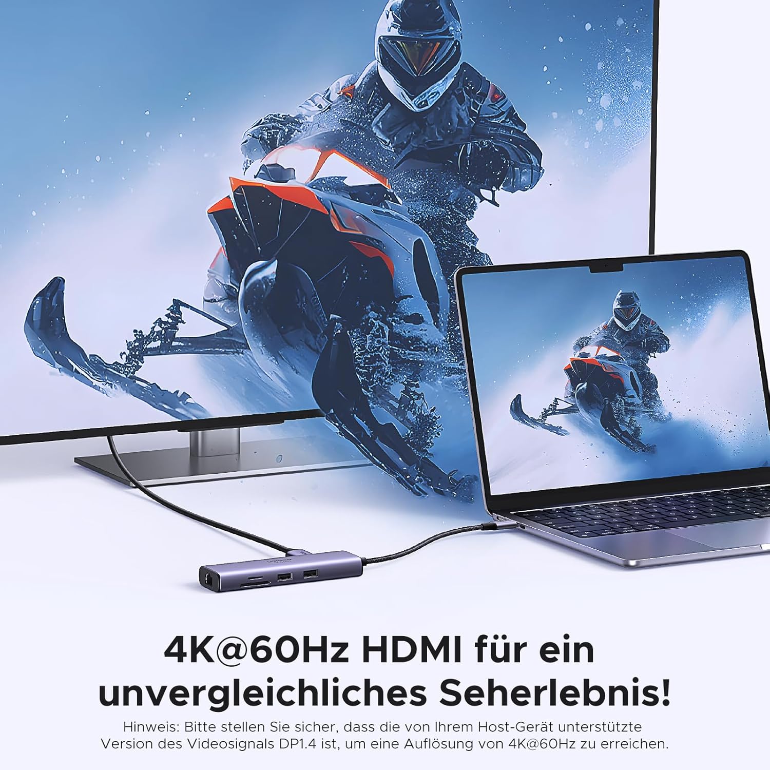 Detalle de UGREEN Revodok 107 USB‑C Hub 7‑in‑1 mit Ethernet