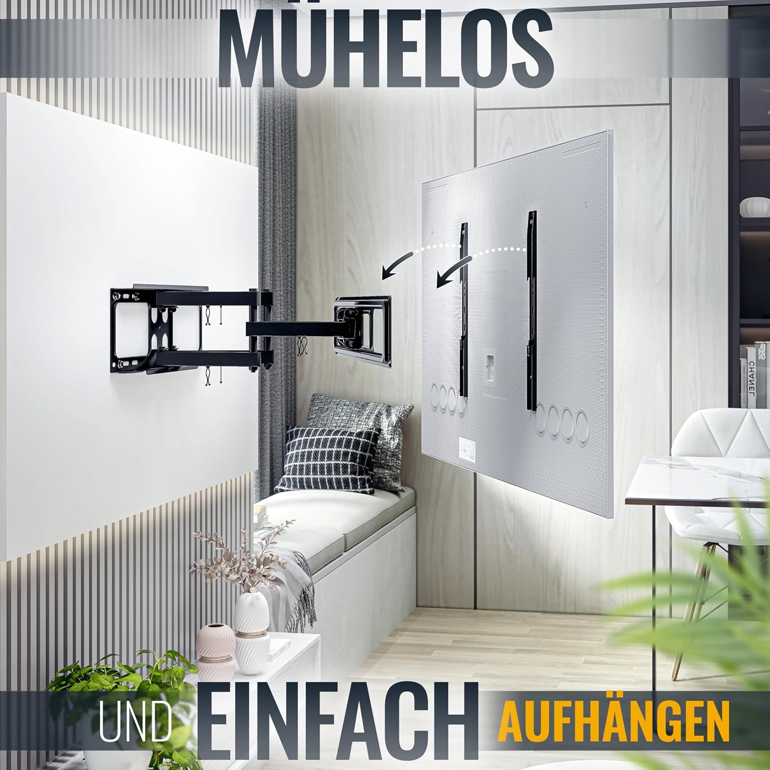 Thumbnail 1 de RICOO TV-Wandhalterung S5264 für 40–65 Zoll, schwenkbar & neigbar, VESA 600×400 bis 40 kg