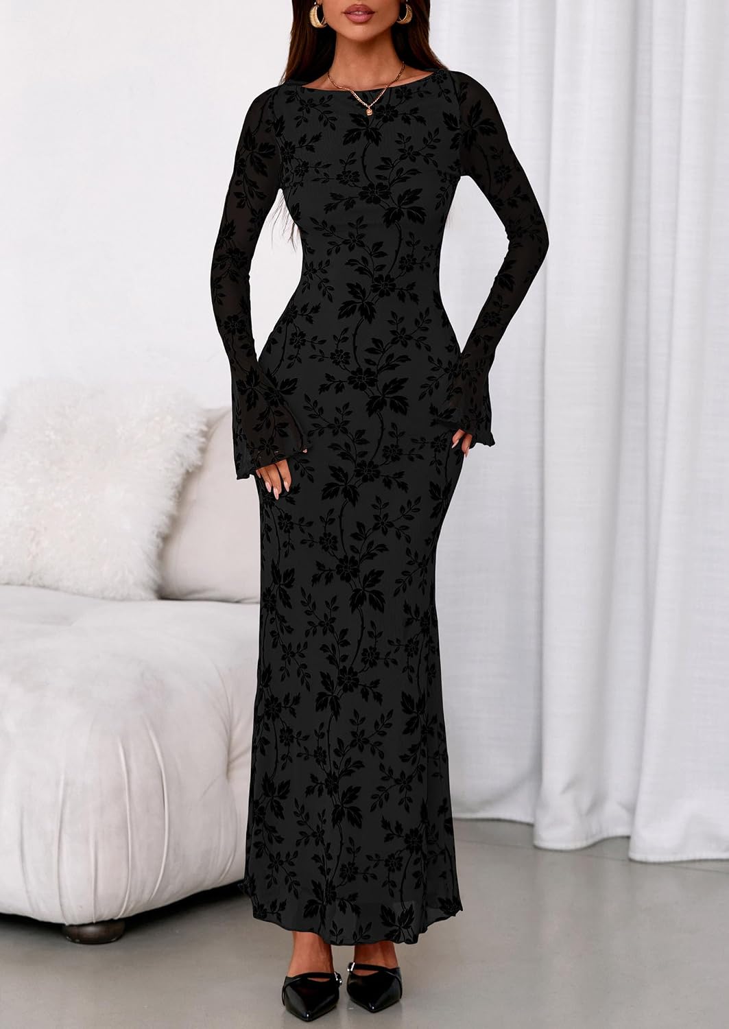 Detalle 1 de PRETTYGARDEN 2026 Floral Maxi Dress