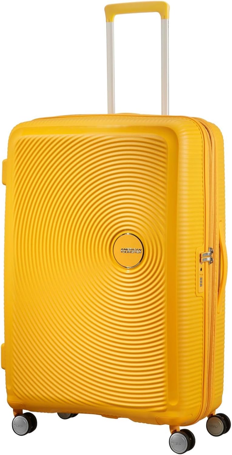 Detalle 2 de American Tourister Soundbox Hard Shell Suitcase 77 cm (Large, 4-wheel spinner, TSA lock) – Golden Yellow