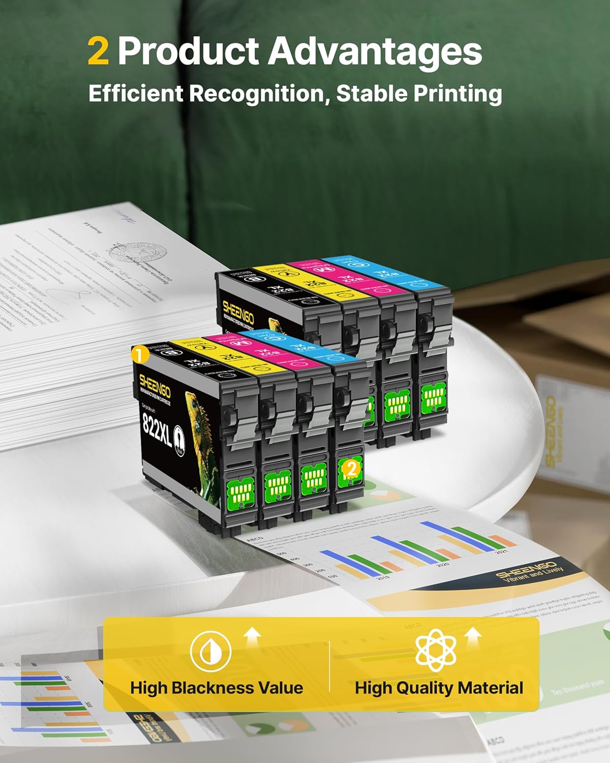 Thumbnail 3 de 822XL Remanufactured Ink Cartridges 8 Pack 🖨️