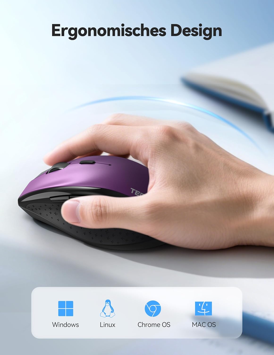 Thumbnail 3 de TECKNET PRO Kabellose Maus – Wiederaufladbar, Silent Click, 6400 DPI, Ergonomisch, 2,4 GHz