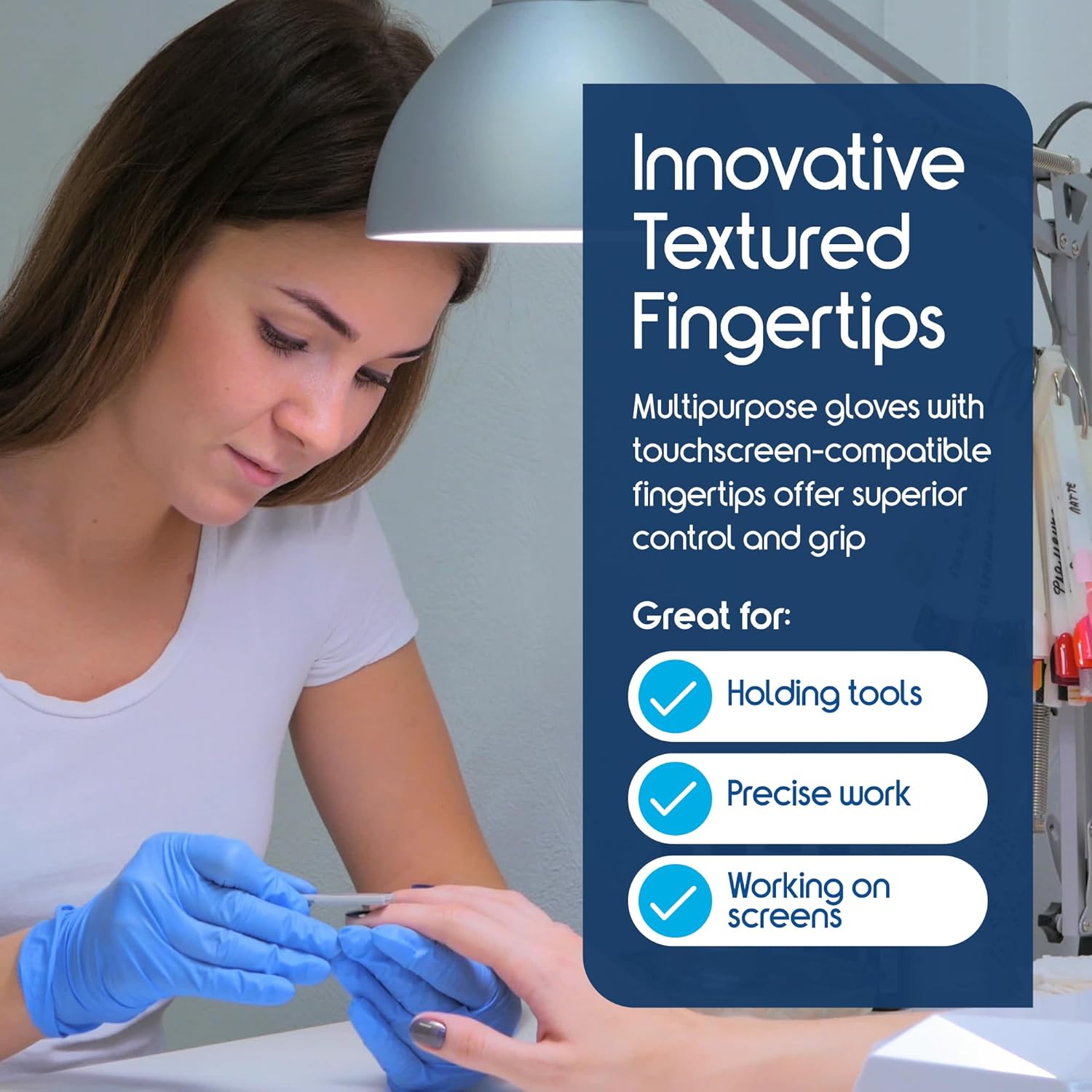 Detalle 2 de Inspire Nitrile-Vinyl Blend Exam Gloves (Disposable, Latex-Free, Powder-Free) – For Medical, Cleaning & Food Prep