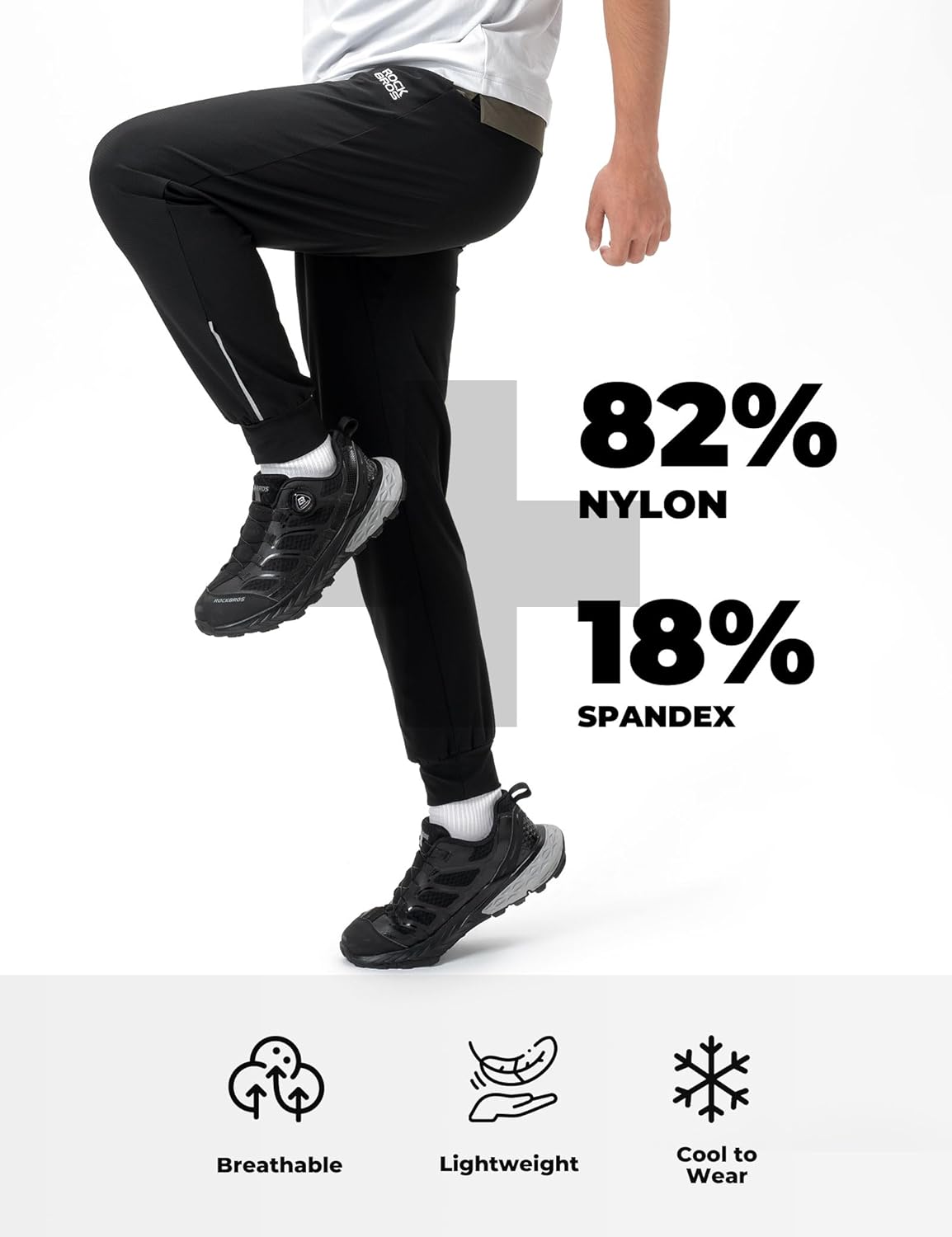 Thumbnail 3 de ROCKBROS Pantaloni lunghi ciclismo estivo uomo traspiranti a asciugatura rapida, neri