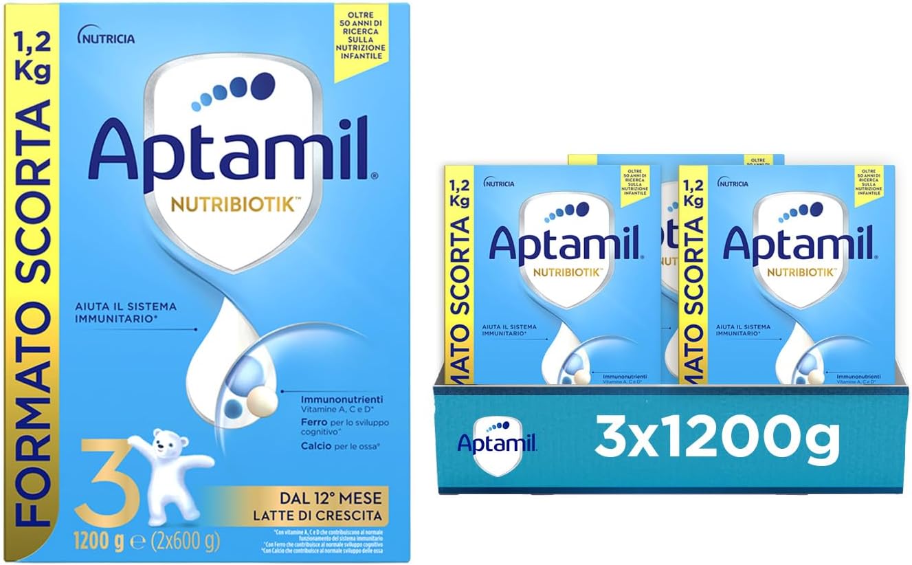 Detalle de Aptamil 3 Latte in polvere 3×1.200 g per bambini