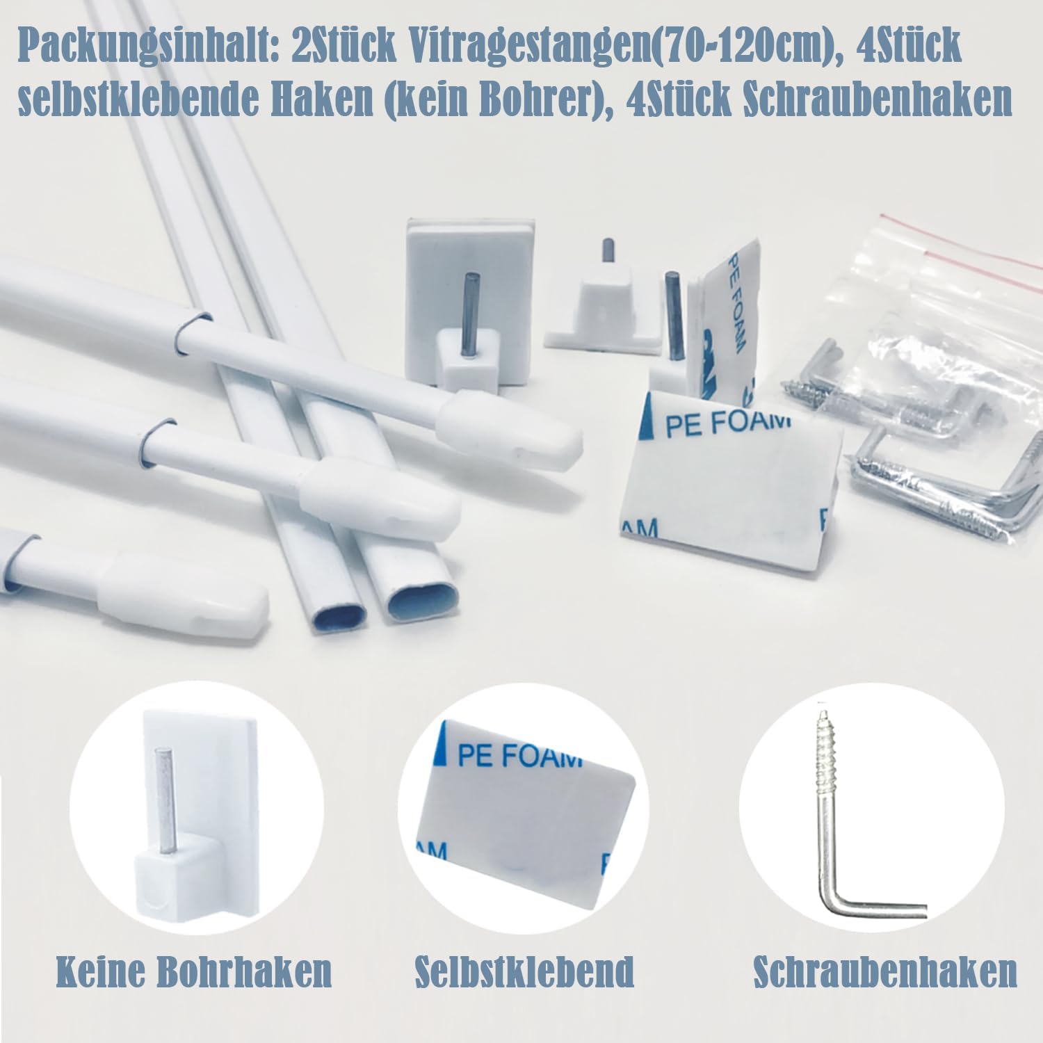 Detalle 2 de Tringles extensibles 70-120 cm pour voilages đ