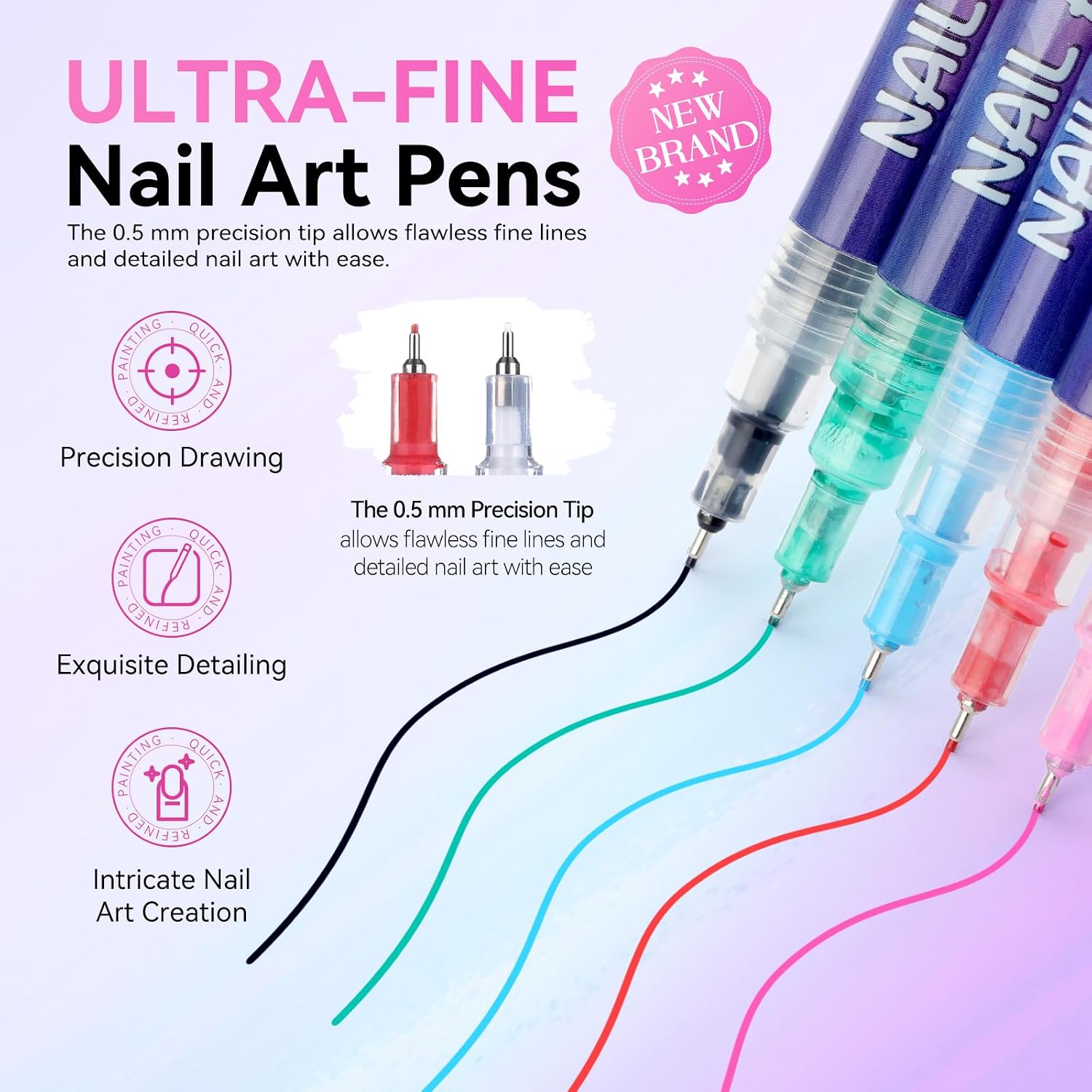 Detalle de 12 Farben Nagellackstift Set für Nail Art