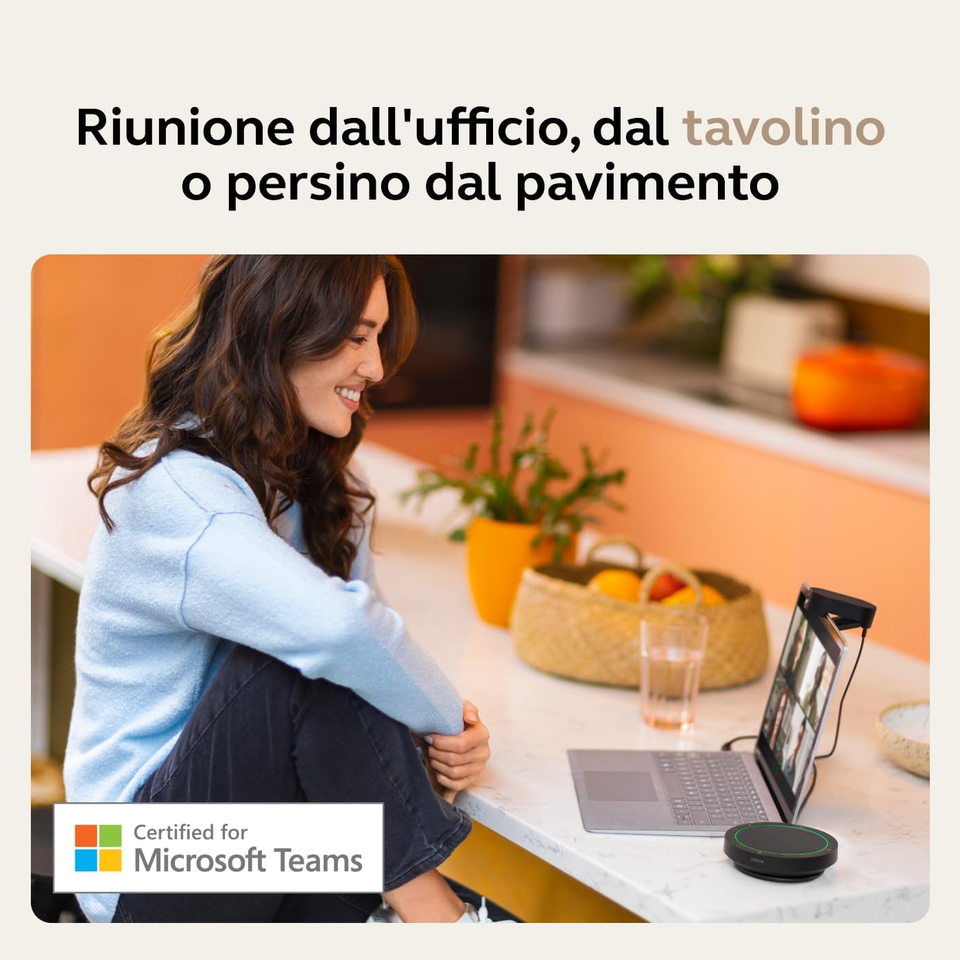 Detalle de Jabra Speak2 40: vivavoce portatile con 4 microfoni e connettività USB-C/A