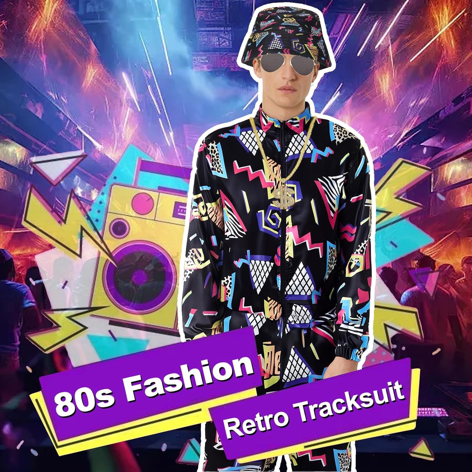 Thumbnail 5 de Xerteam 80s 90s Fancy Dress Set for Men ðŸŽ