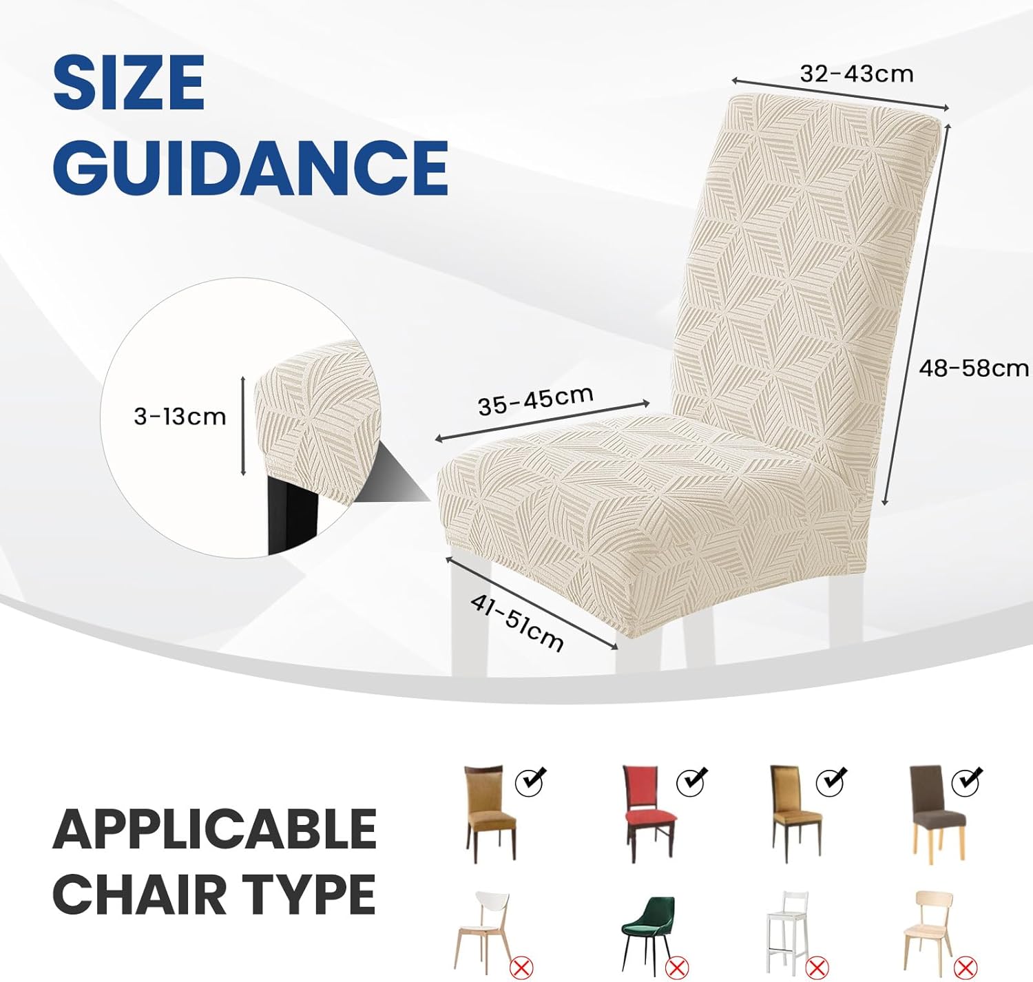 Detalle de Housse de Chaise Extensible 2 Pièces Ystyle – Universelle, Beige