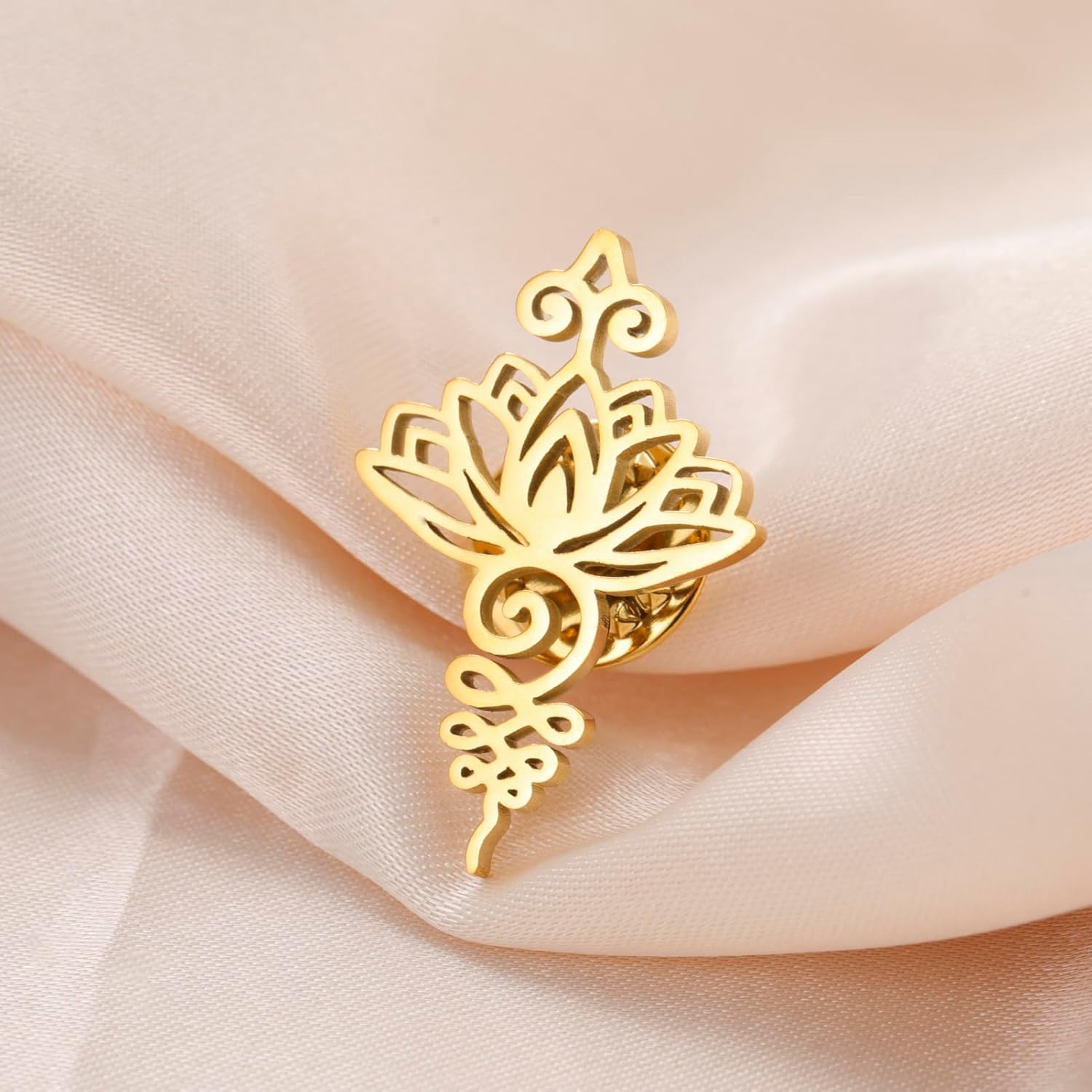 Thumbnail 5 de Dreamtimes Broche Fleur de Lotus Unalome en acier inoxydable