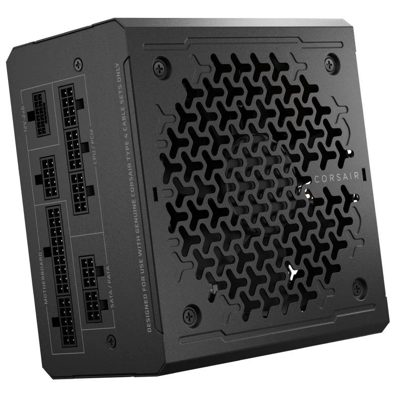 Detalle de Corsair RMe Series RM1000e ATX 3.1 / PCIe 5.1 de 1000W totalmente modular (Cybenetics Gold)