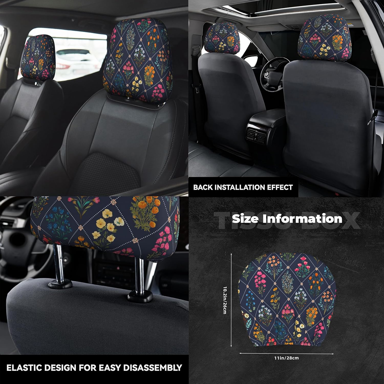 Detalle 2 de EXMENI Car Headrest Covers, Polyester