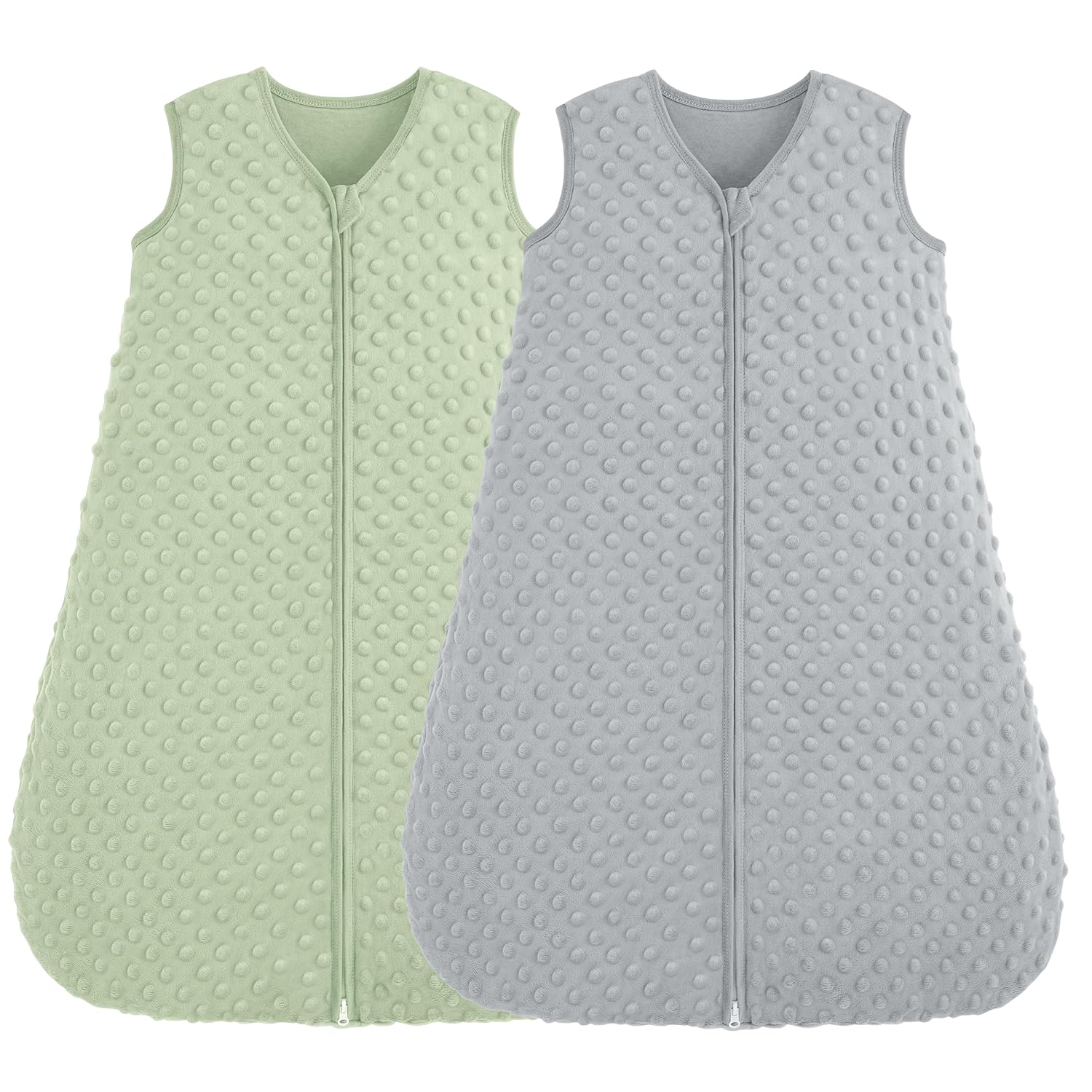 Detalle de FIEMOL Schlafsack Baby 0–6 Monate, 1.5 Tog – 2er Pack Grün & Grau