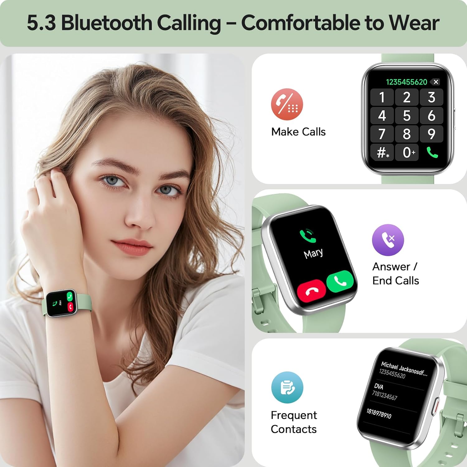 Detalle de aeac Smart Watch for Men & Women (1.8" HD Touch Screen) with Voice Calls, Alexa, Heart Rate, SpO2 & IP68
