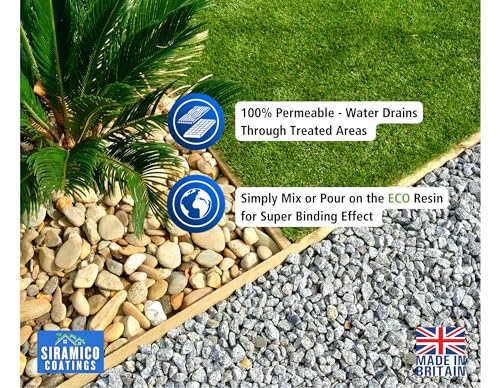 Detalle de GRAVELHOLD Pour On ECO Resin™ Glue by Siramico Coatings (5L): Water-based Binder for Gravel, Mulch and Garden Borders
