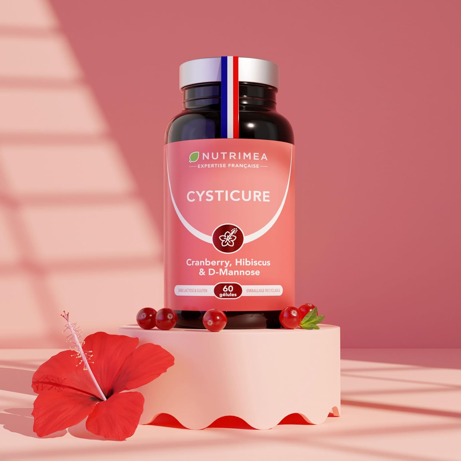 Thumbnail 6 de Cysticure Nutrimea : complément vegan pour inconfort urinaire et protection de la flore intime (canneberge, hibiscus, D-mannose) – 60 gélules