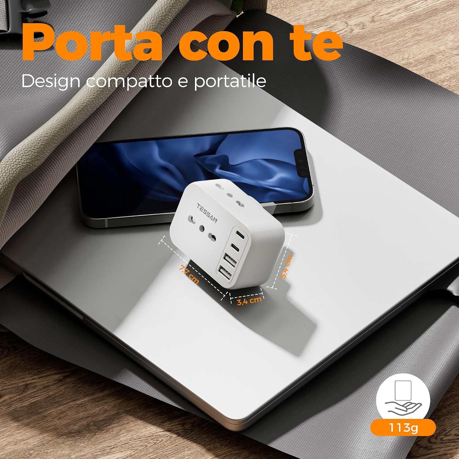 Thumbnail 4 de TESSAN adattatore presa inglese 7 in 1 con 2 USB-C e 2 USB-A (Tipo G) fino a 3.250 W