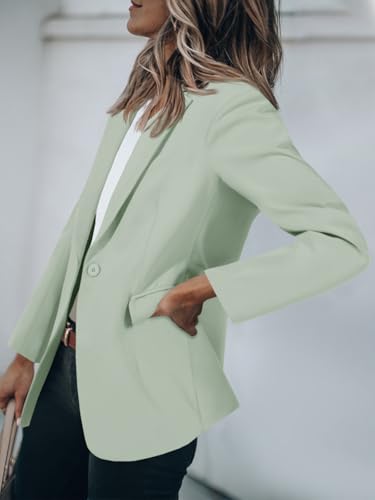 Detalle de Cicy Bell blazer da donna verde chiaro XL, foderato e con tasche con patta