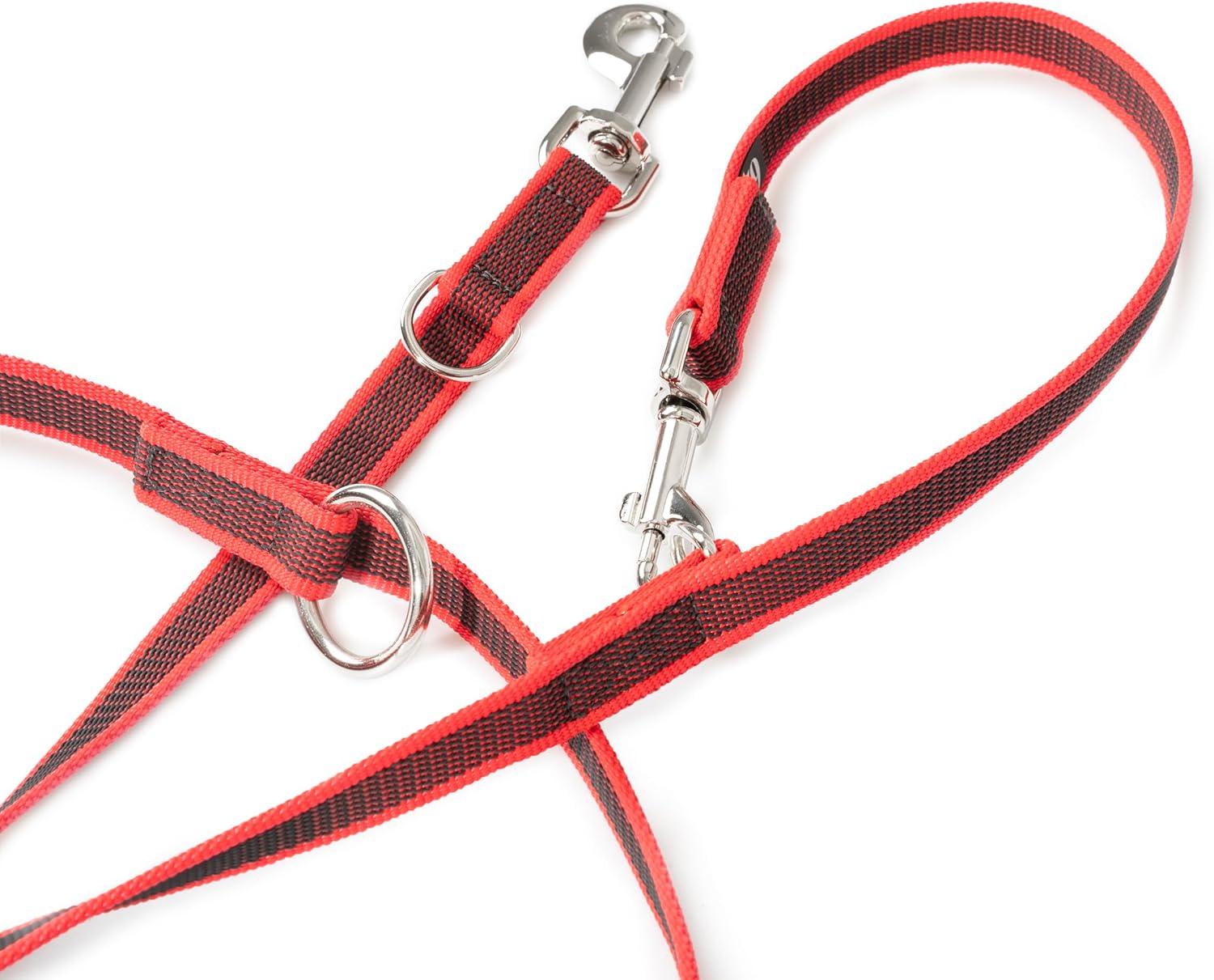 Detalle de Julius-K9 Color & Gray Guinzaglio Regolabile, 20 mm x 2.2 m – Rosso
