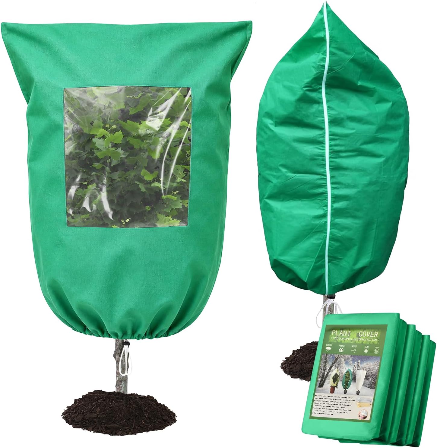 Detalle de HEKIWAY FHT01 Plant Covers, 2-Pack with Clear Window and Zipper