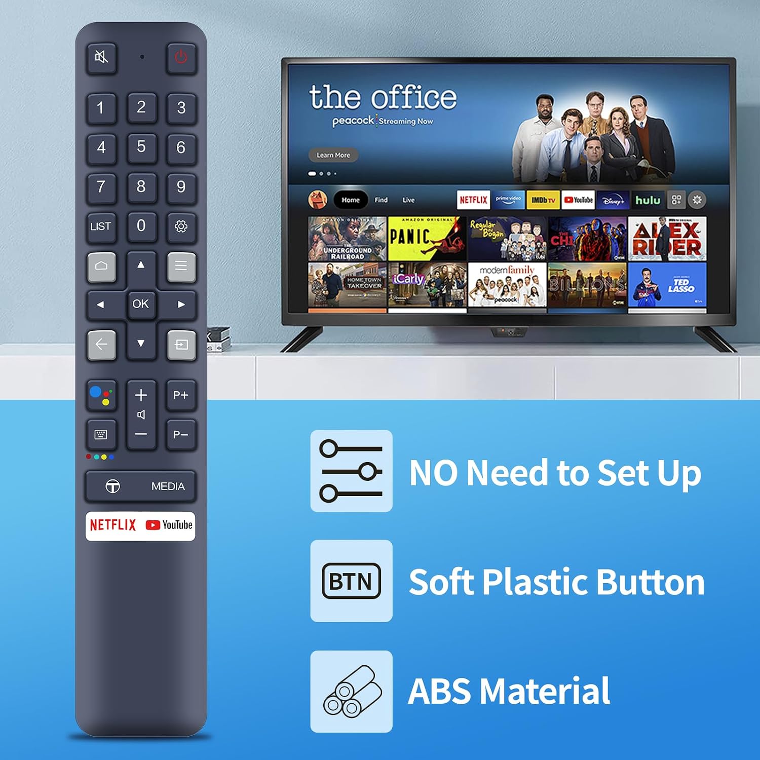 Detalle de TCNOUMT RC901V remote for TCL 43-inch TV