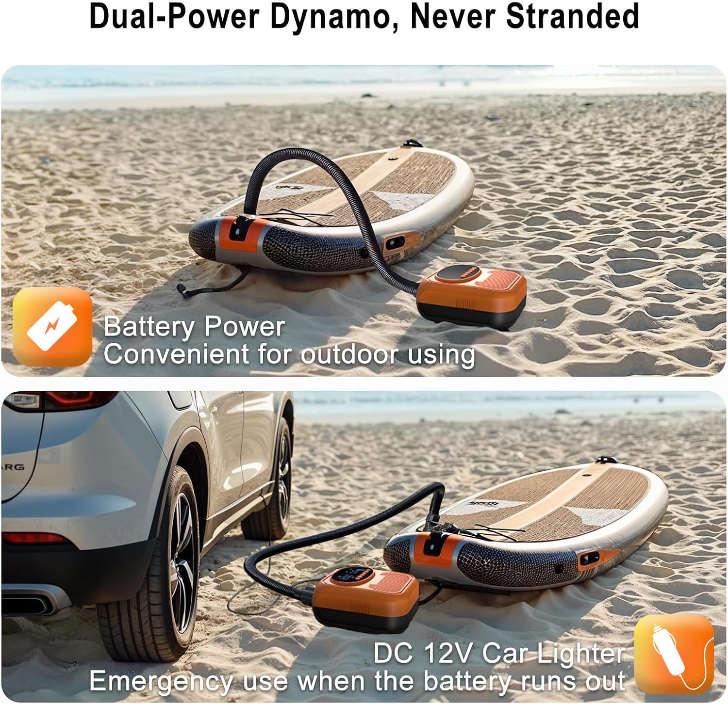 Thumbnail 4 de Mojimdo Pompa Elettrica per SUP: pompa ad aria ricaricabile 20 PSI con 6 ugelli e funzione di emergenza