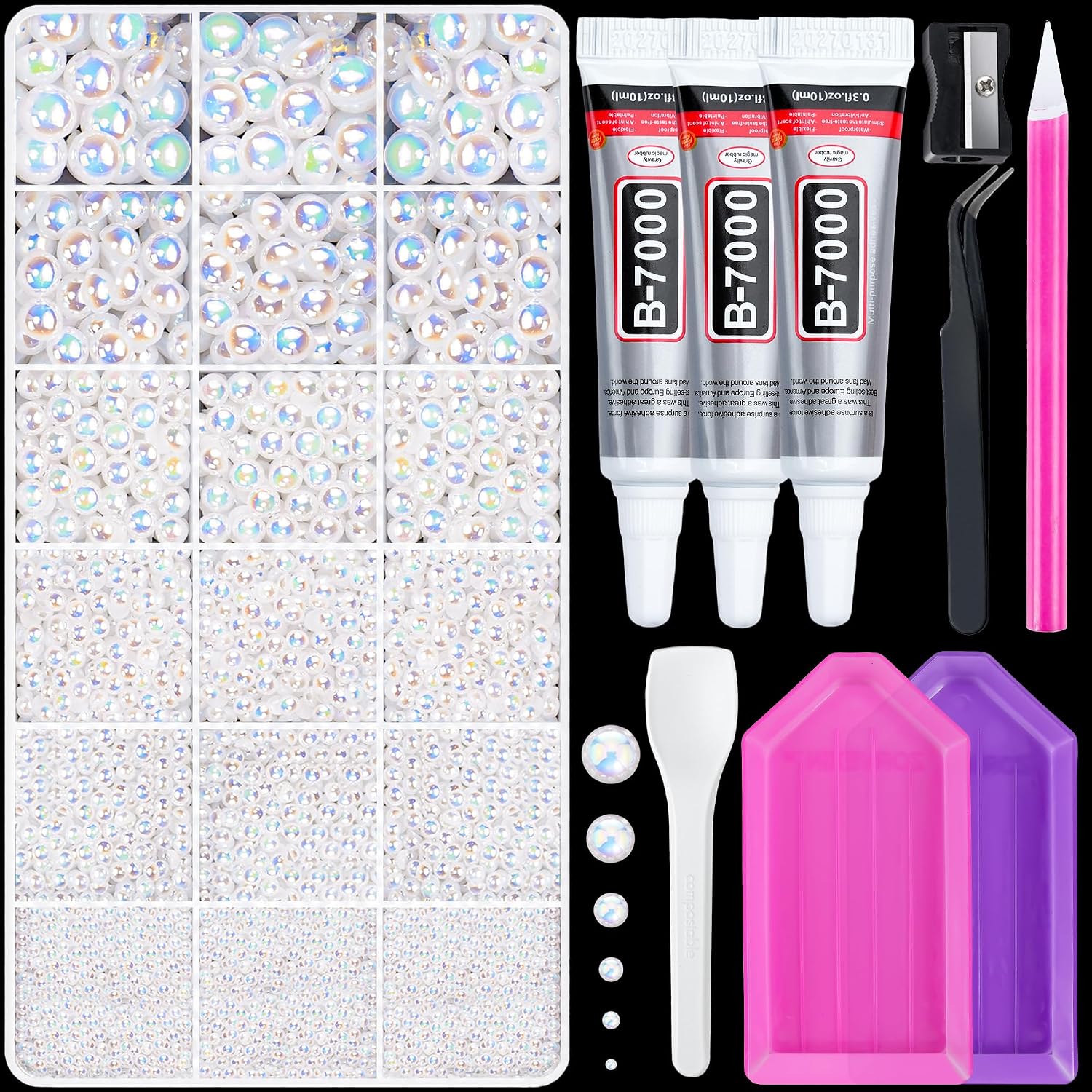 Thumbnail 6 de LOTWOW 40,000-Piece Resin Jelly Rhinestones Kit (30 Colors) with B7000 Glue & DIY Tools