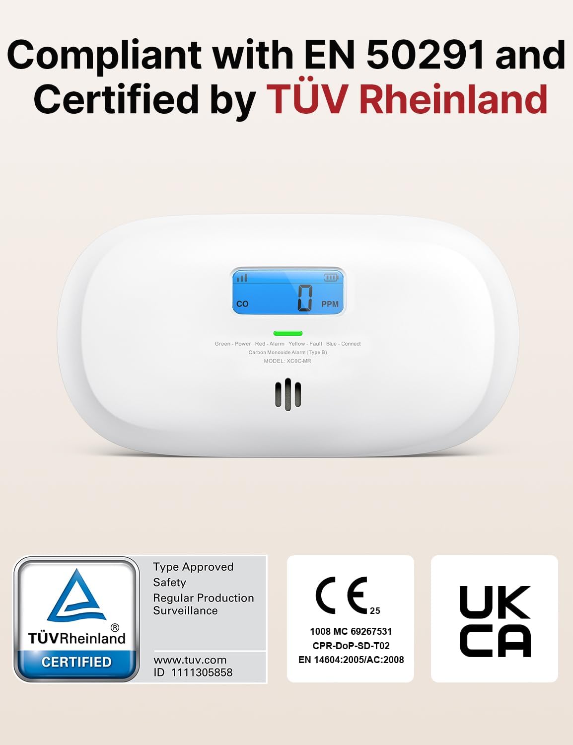 Thumbnail 1 de X-Sense XC0C-MR11 Carbon Monoxide Detector with SBS50 Base Station (app-enabled, digital display)
