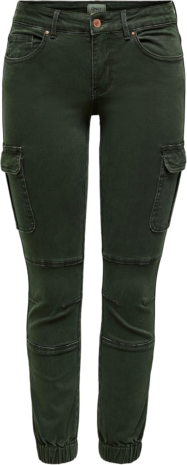 Detalle de ONLY Cargo Trousers ONLMISSOURI Slim Fit – Pantaloni cargo lunghi con elastico alle caviglie