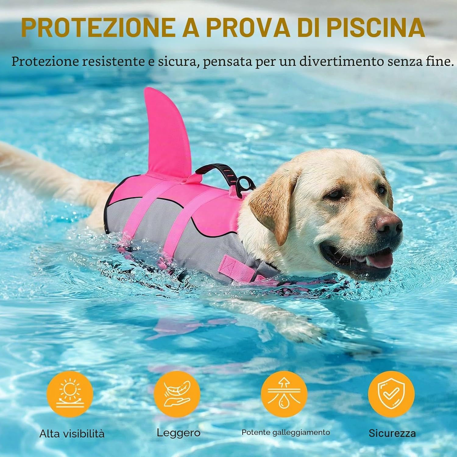 Thumbnail 6 de Queenmore Giubbotto di salvataggio per cani Ripstop Shark – Gilet regolabile rosa