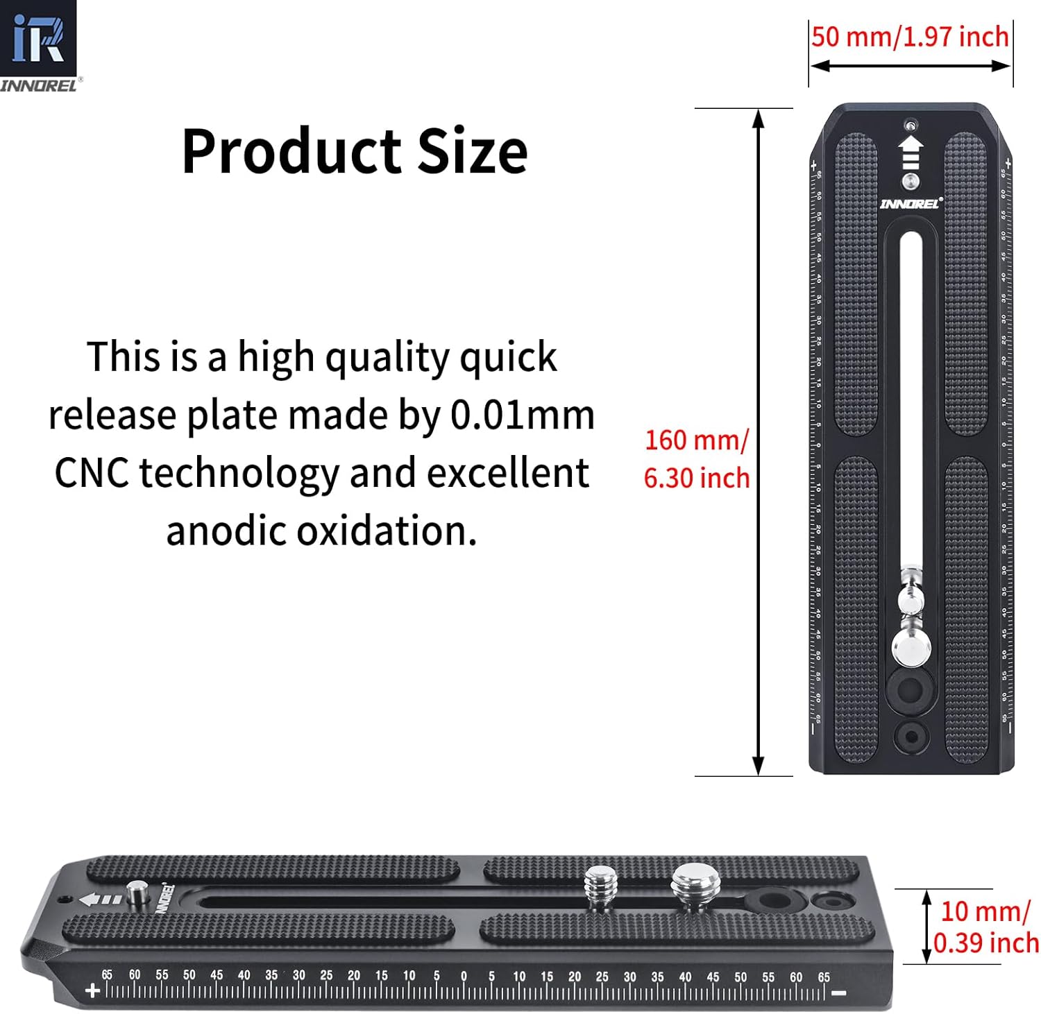 Thumbnail 3 de INNOREL QV160 2-Piece Sliding Quick Release Plate (50mm) for Manfrotto 501PL Series Fluid Heads