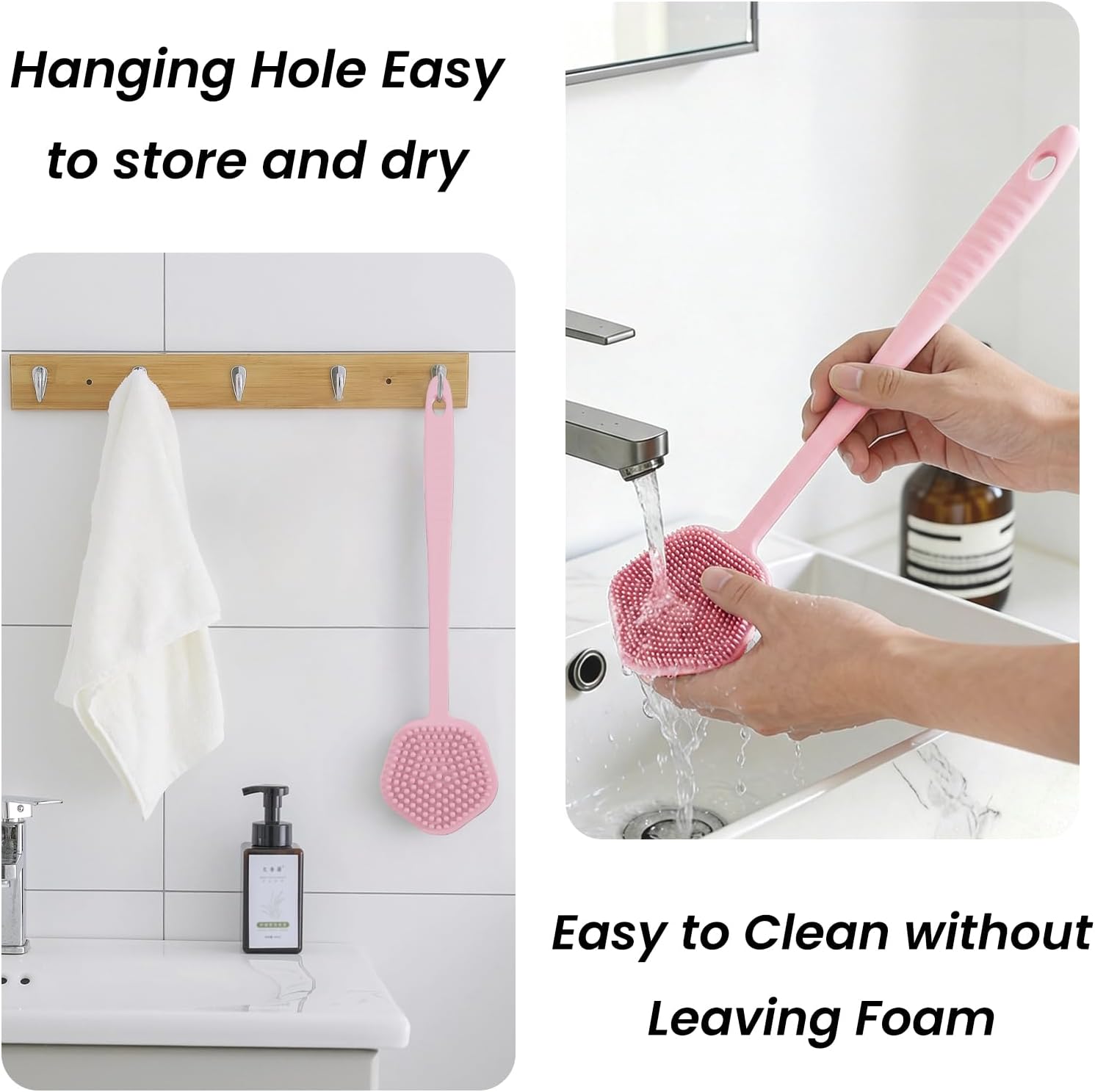 Thumbnail 6 de Redfly 44cm Silicone Back Scrubber for Shower – Double-Sided, Long-Handled Body Brush