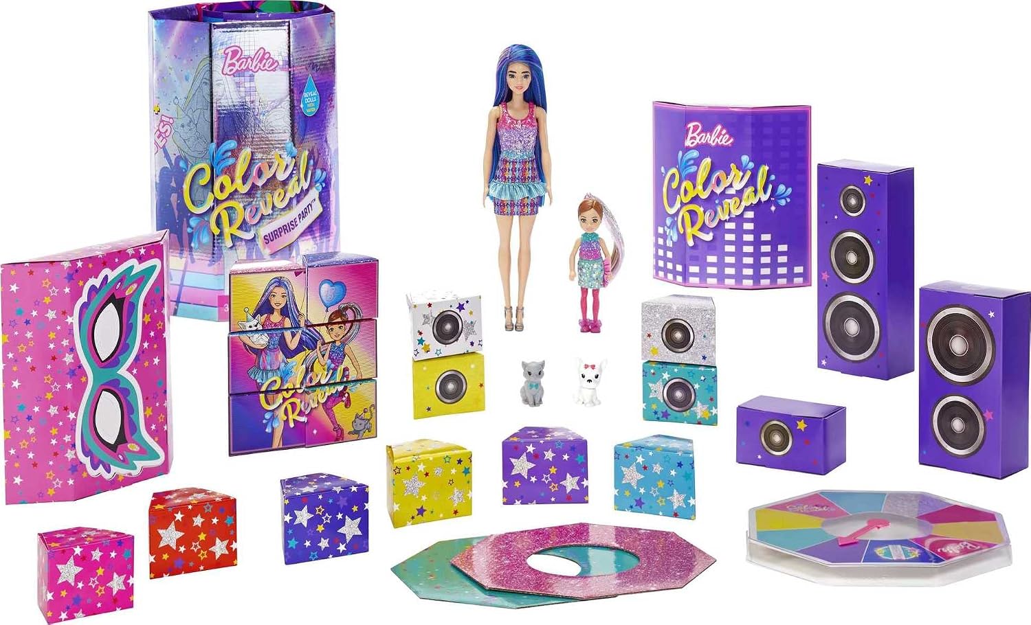 Detalle de Barbie GXJ88 Color Reveal Überraschungsparty-Set mit über 50 Überraschungen