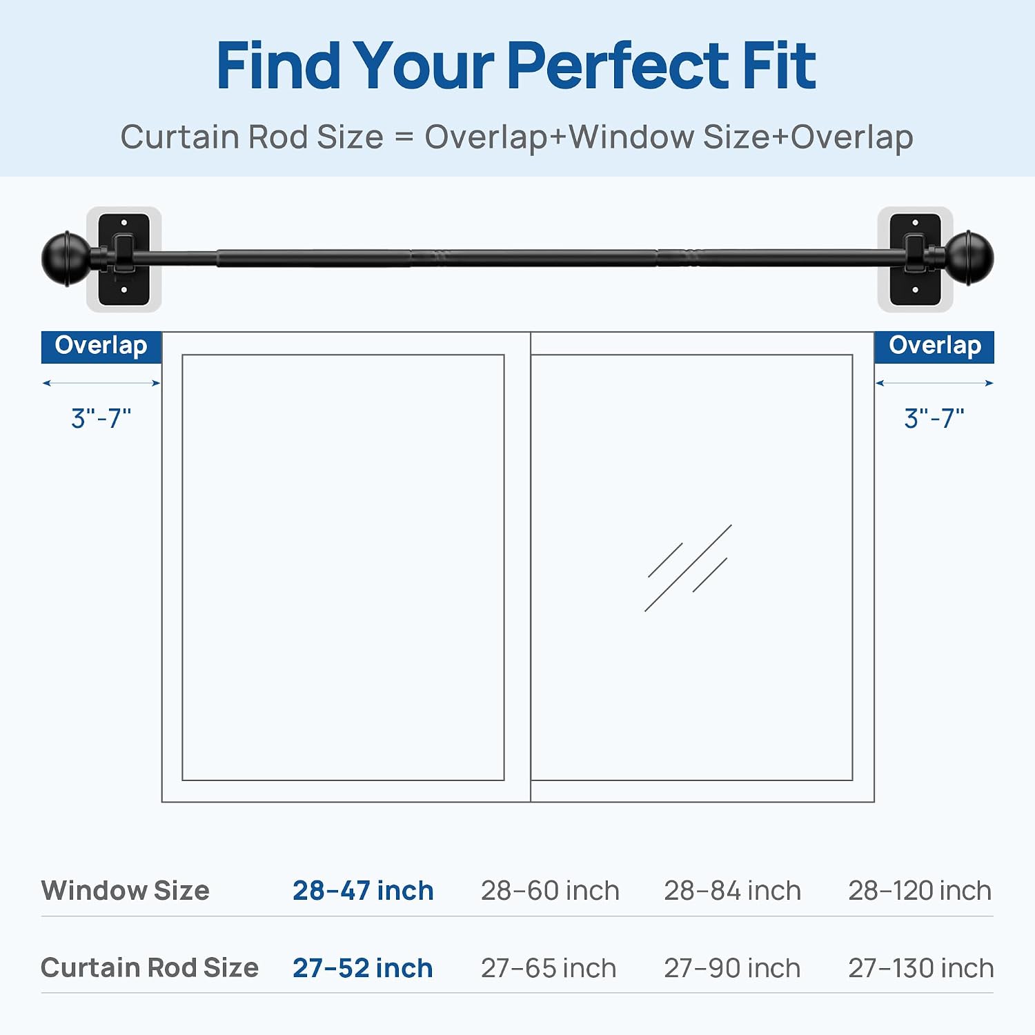 Thumbnail 6 de No Drill Curtain Rod 28-47"