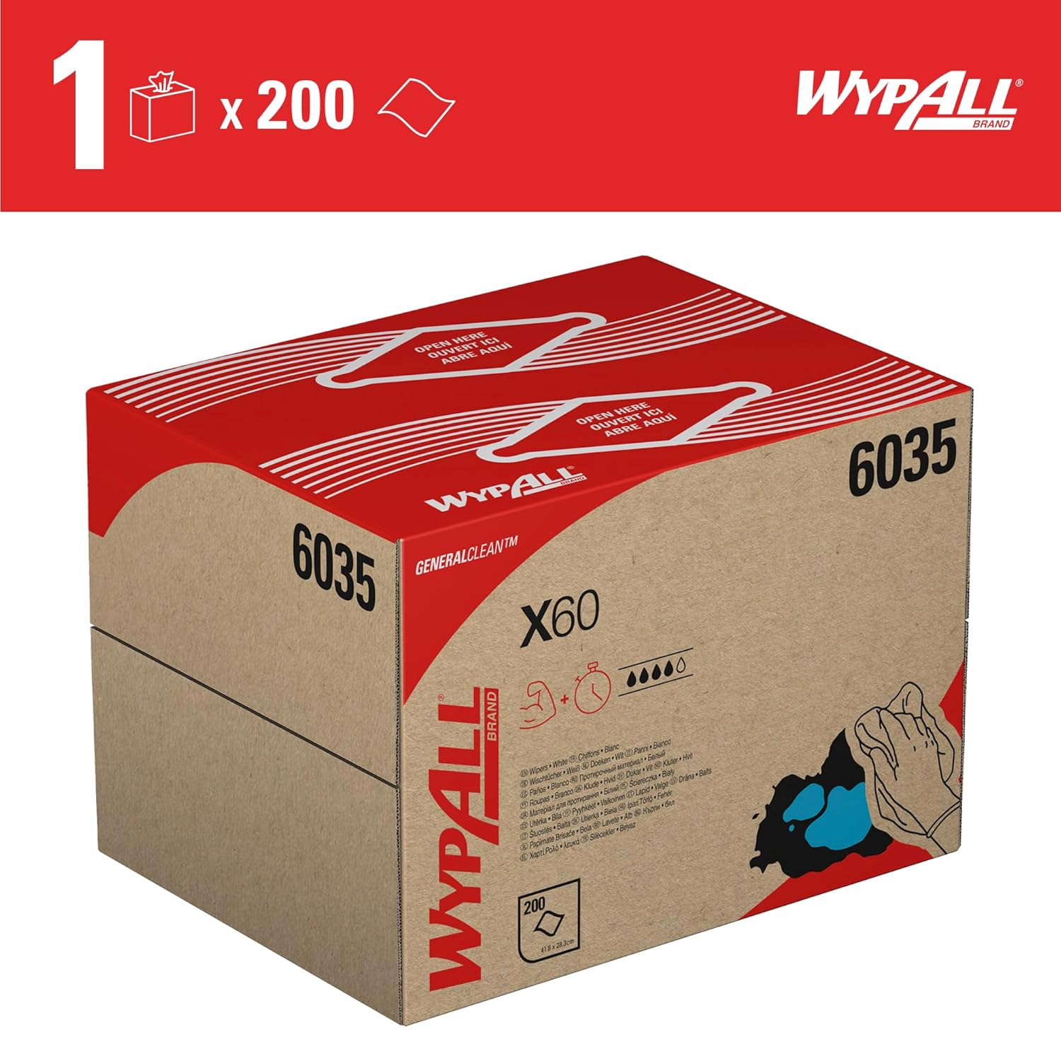 Thumbnail 1 de WypAll X60 lingettes 200 réutilisables