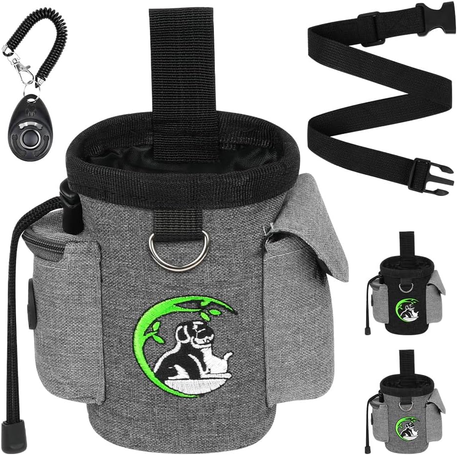 Detalle de Adiwo Small Dog Treat Bags: Waterproof Oxford Pouch with Waist Belt, Clicker and Dispenser