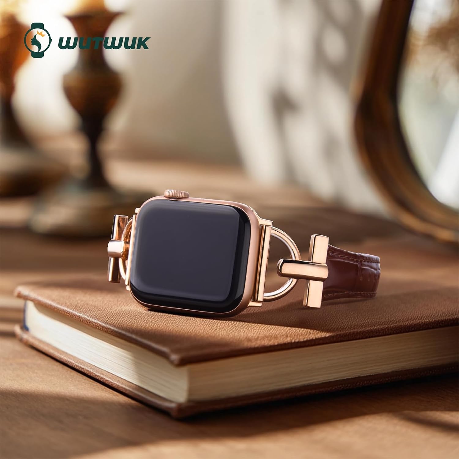 Detalle de Wutwuk leather Apple Watch strap