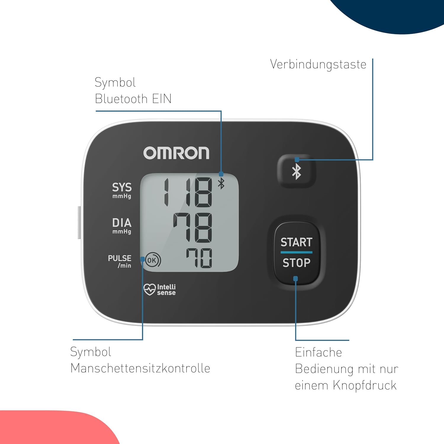 Thumbnail 6 de OMRON RS3 Intelli IT Handgelenk-Blutdruckmessgerät 13,5–21,5 cm