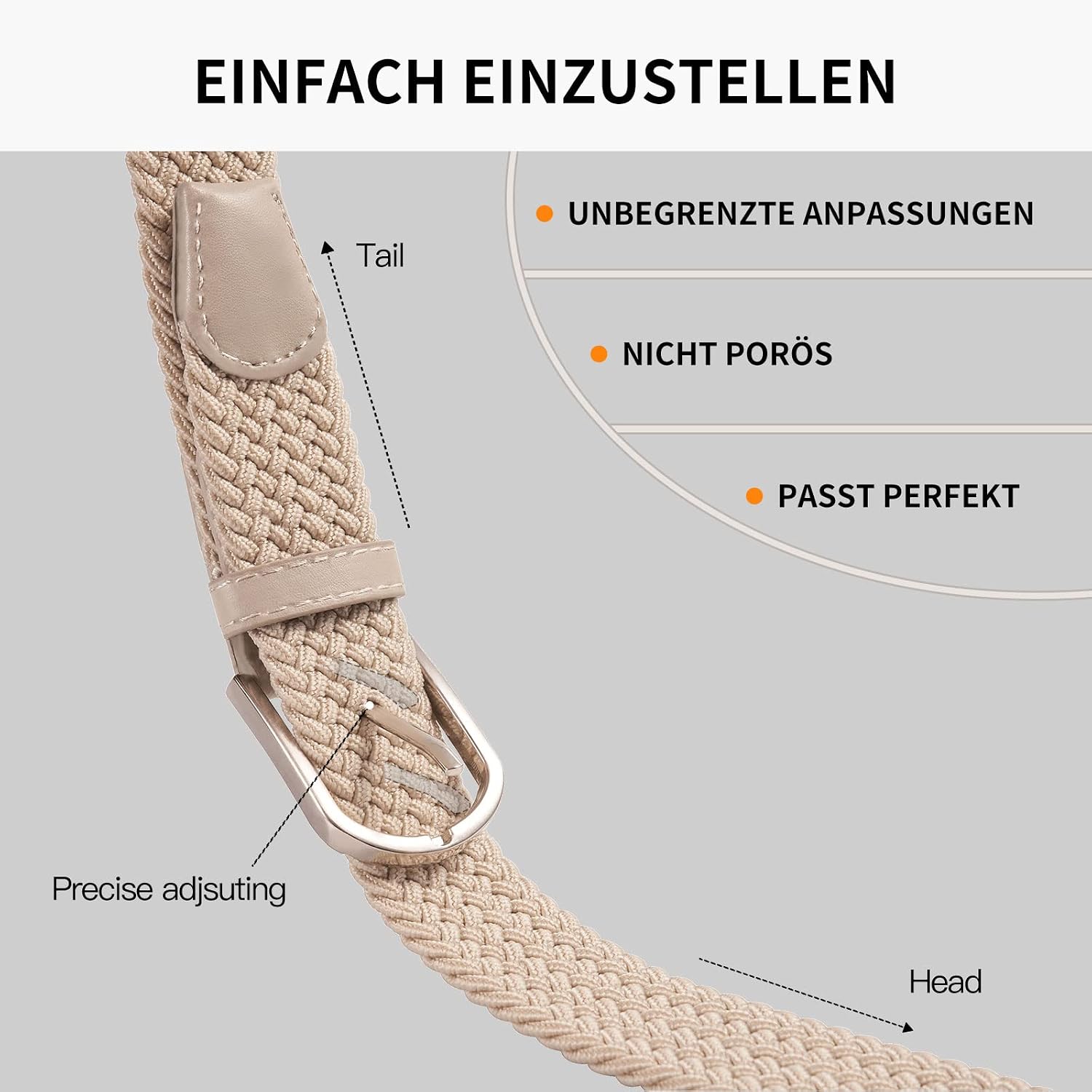 Detalle de TANGCHAO Stoffgürtel Stretch 2er Set