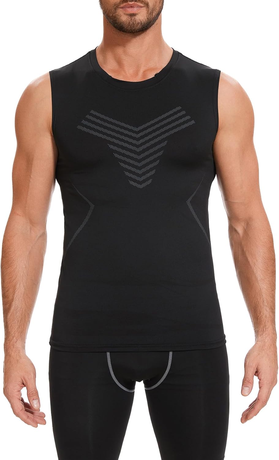 Thumbnail 1 de AMZSPORT Canotta a compressione da uomo per sport, senza maniche, base layer a rapido asciugatura